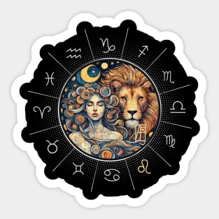 ZODIAC Leo - Astrological LEO - LEO - ZODIAC sign - Van Gogh style - 5 Sticker